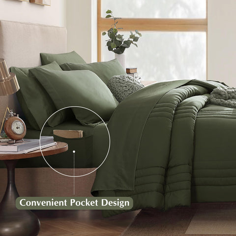 Monbix styled bed in room showing cohesive look and quick styling benefit