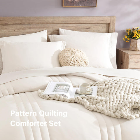 Monbix styled on a queen bed illustrating clean white modern bedroom