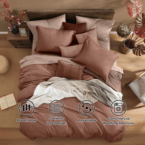 Monbix comforter close-up showing double-brushed texture and soft comfort
