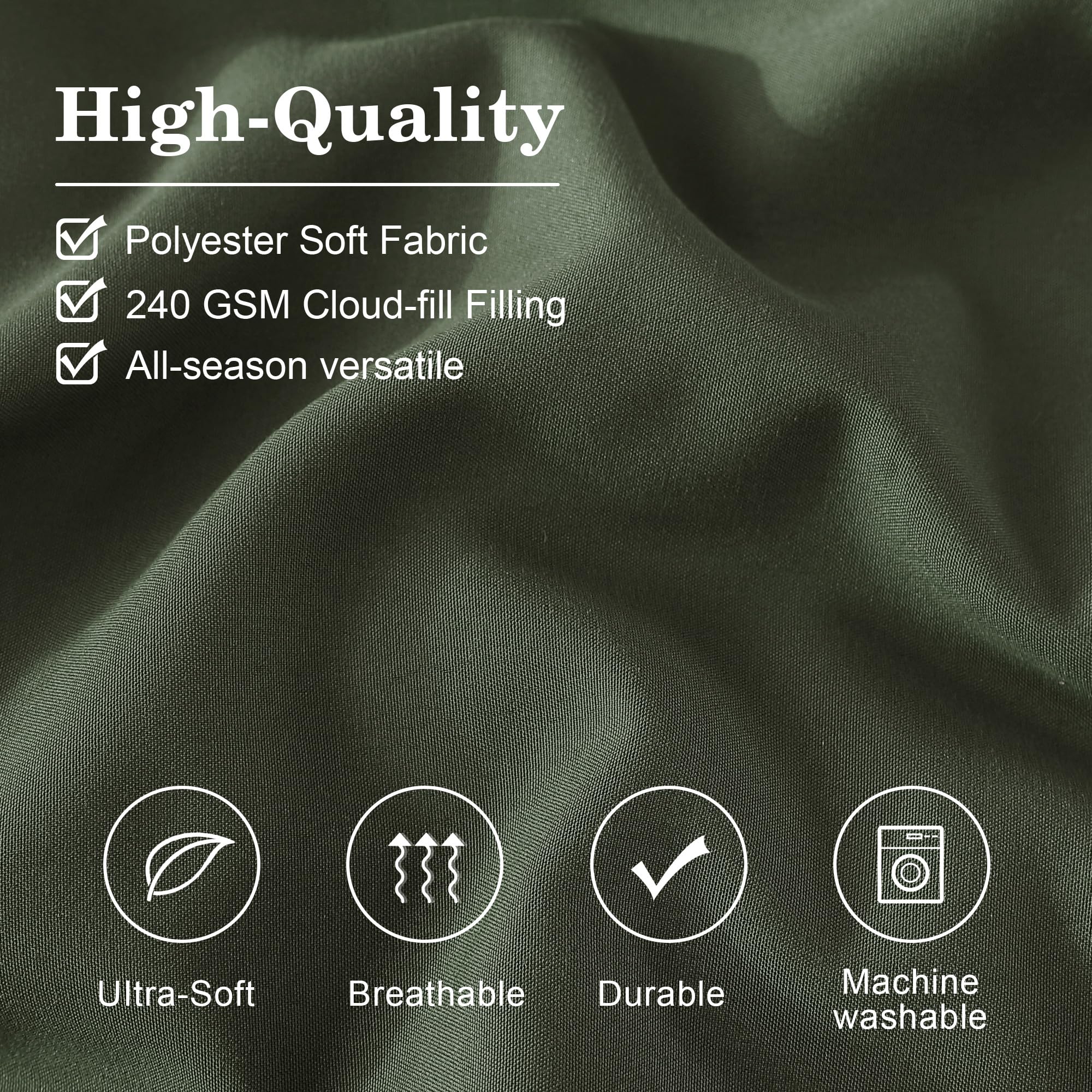 Monbix comforter edge stitching close-up showing durable quilting benefit
