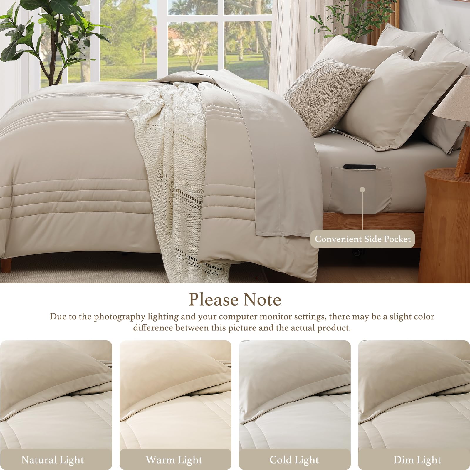 Monbix close-up of comforter edge stitching emphasizing durable construction