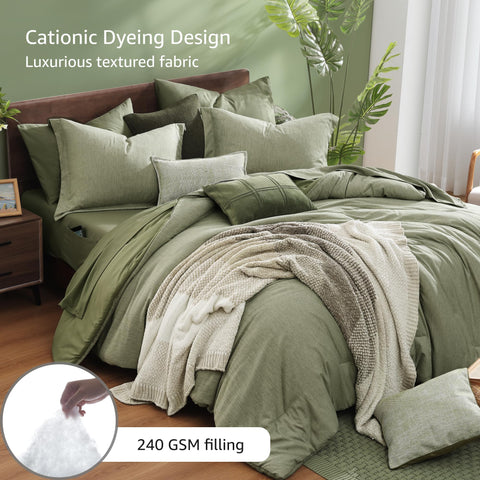 Monbix detailed photo of comforter stitching showing durable construction advantage