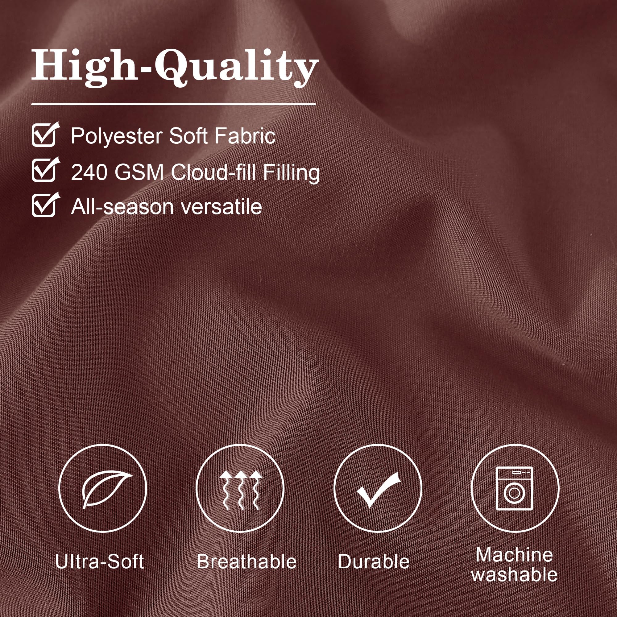 Monbix comforter set styled in bedroom to show color and cozy atmosphere