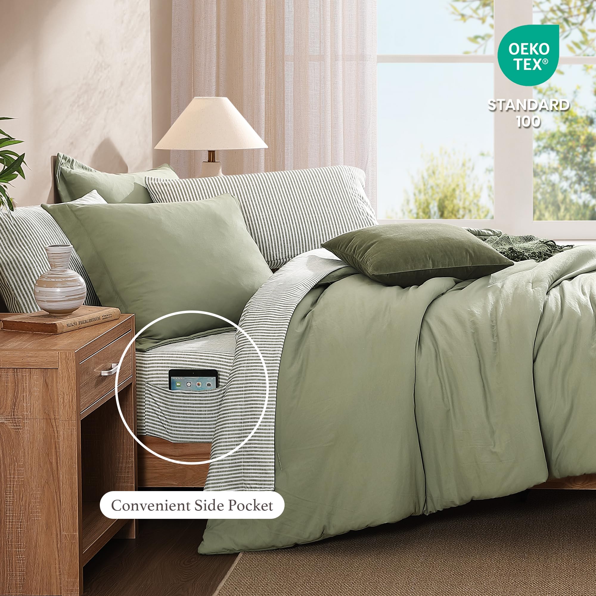 Monbix comforter in styled bedroom, shows cozy appearance and modern decor appeal