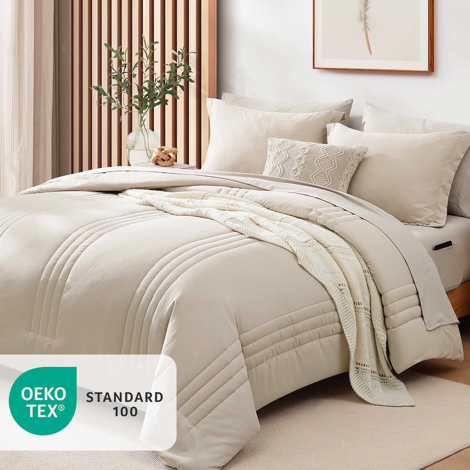 Monbix comforter in use on a styled bed showing cozy look and easy styling