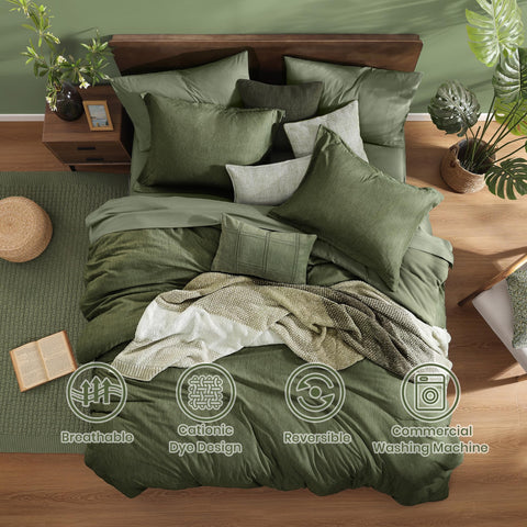 Monbix close-up of olive green brushed polyester texture delivering soft comfort