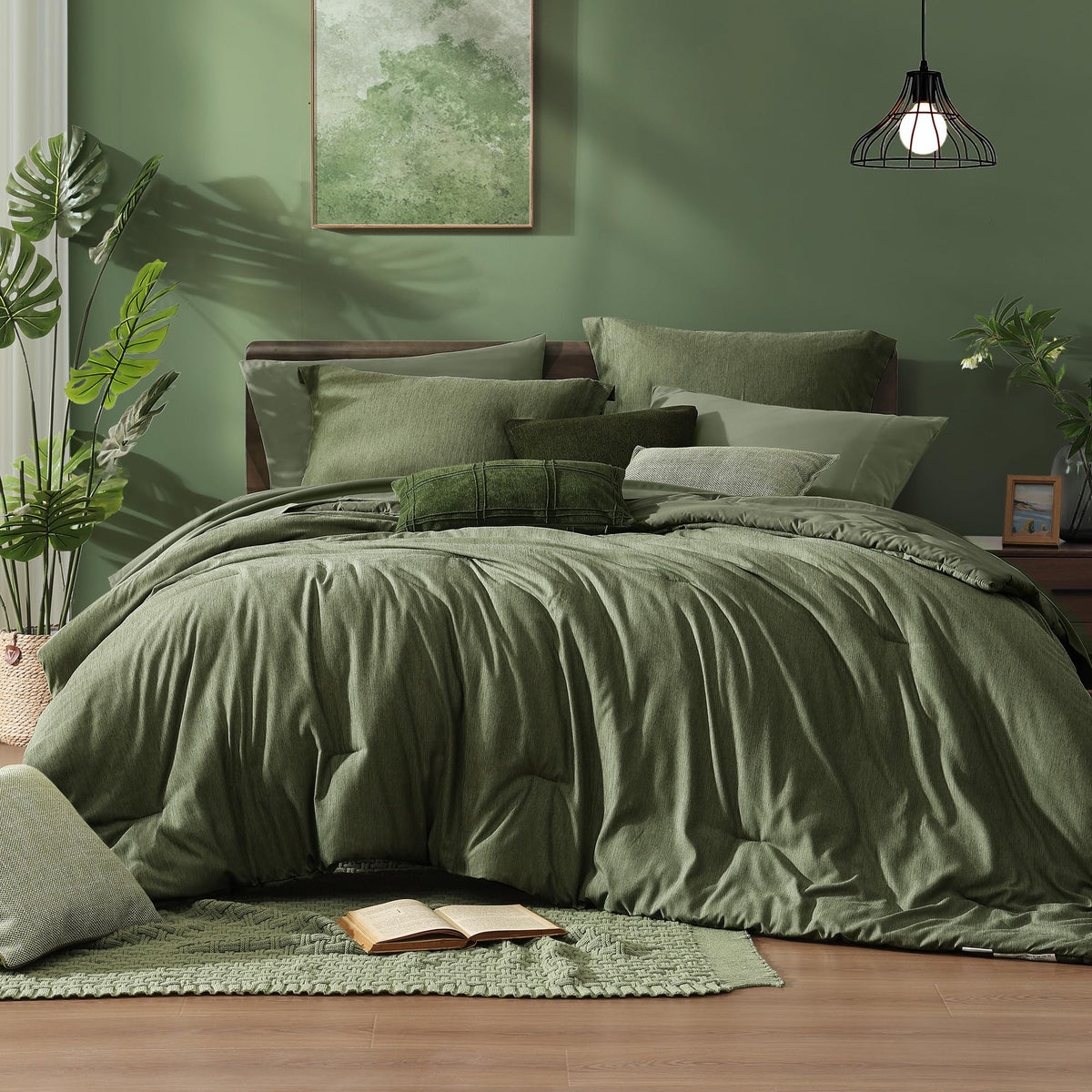 Monbix comforter front view showing full coverage and cozy look