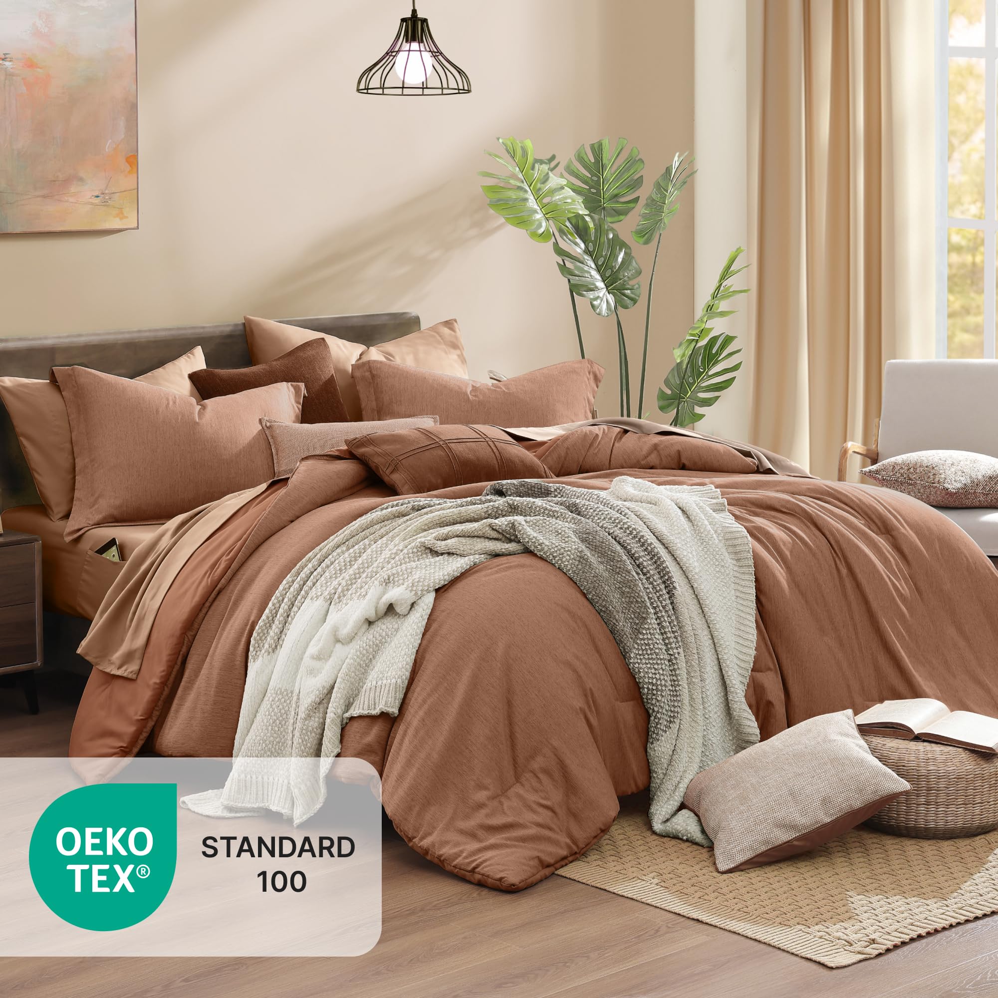 Monbix shams and pillowcases arranged to show matching accents and layered comfort