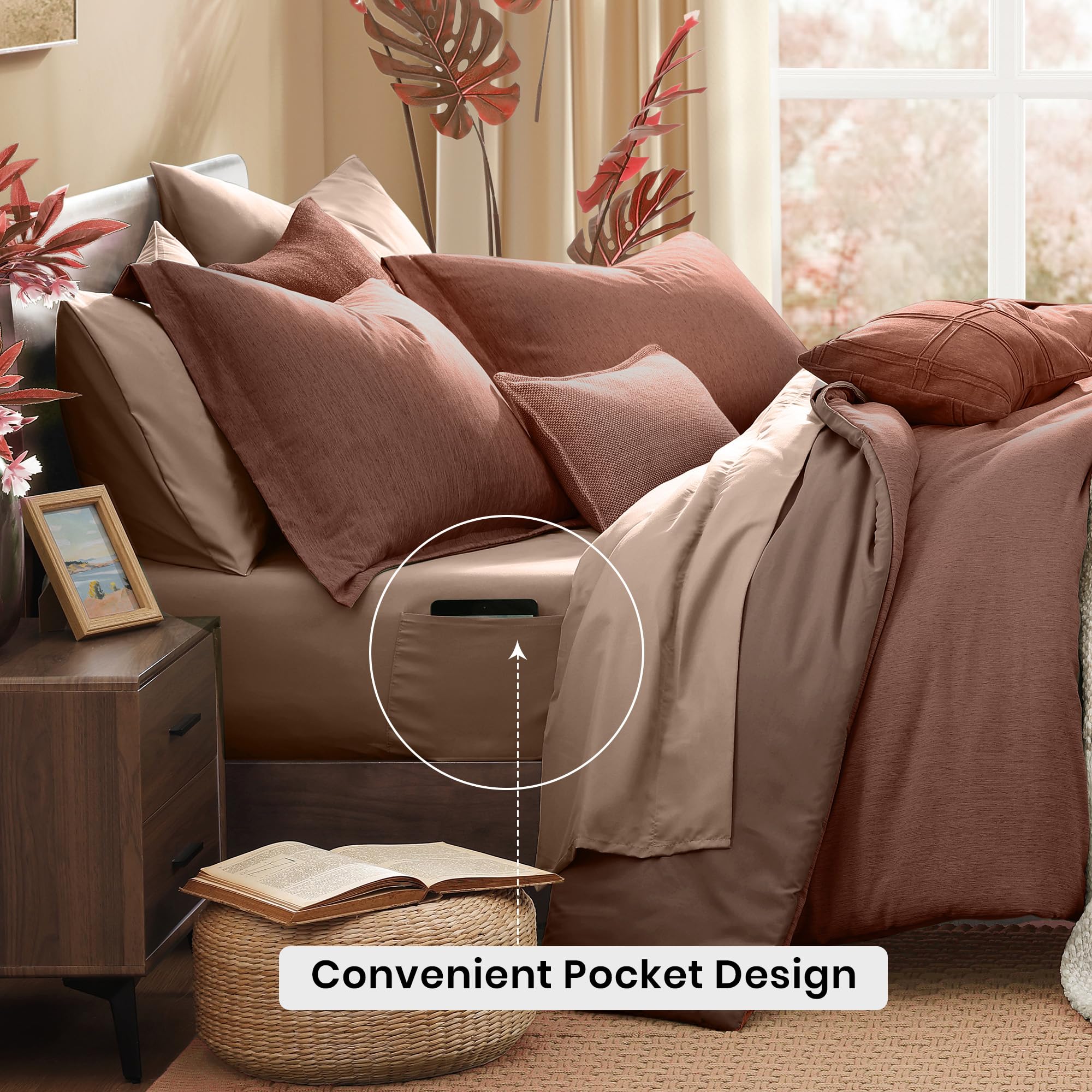 Monbix shams and pillowcases styled together offering coordinated bedroom look