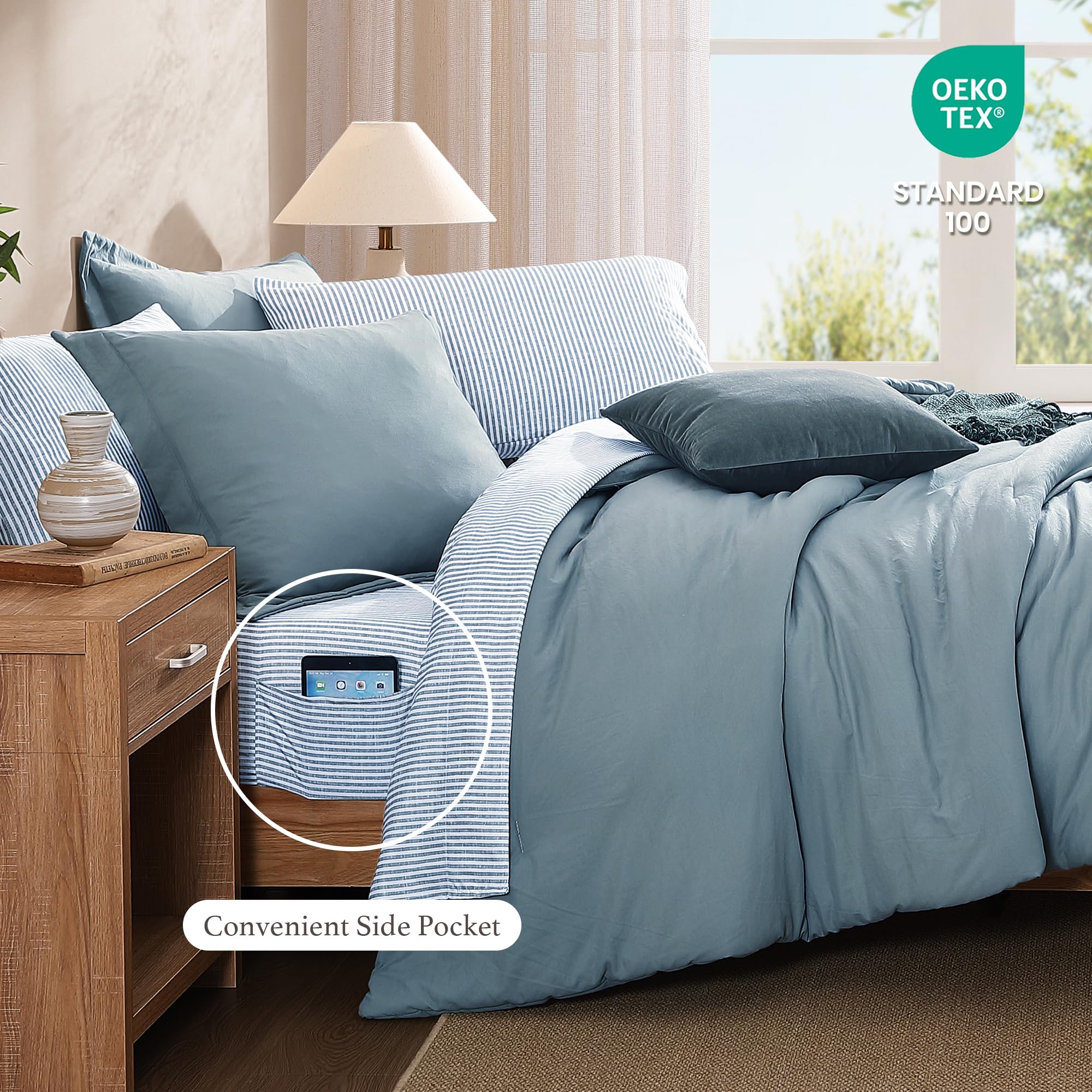 Monbix shams and pillowcases displayed to show coordinated design and comfort