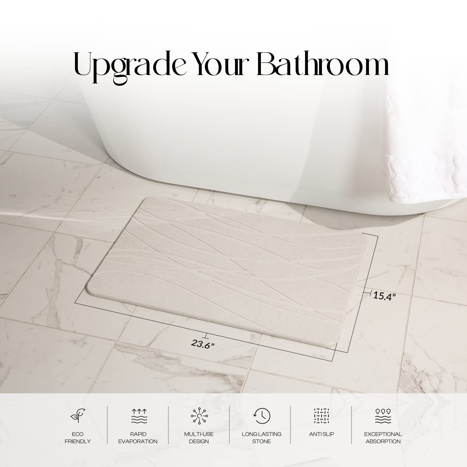 Mondano underside showing non-slip backing for stable, secure bathroom footing