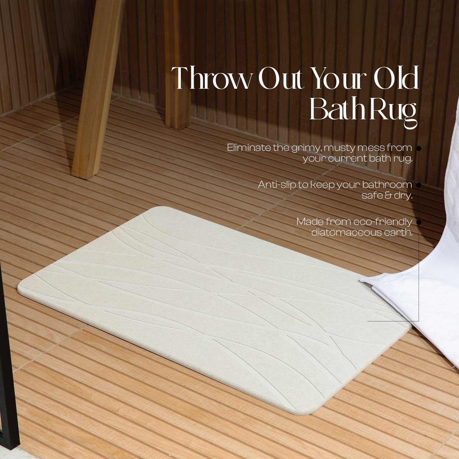 Mondano mat next to toilet to show scale and space-saving benefit