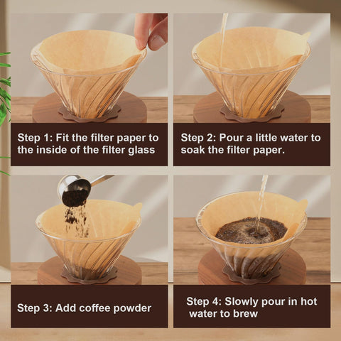 Mongdio assembled dripper with paper filters ready to brew for immediate use