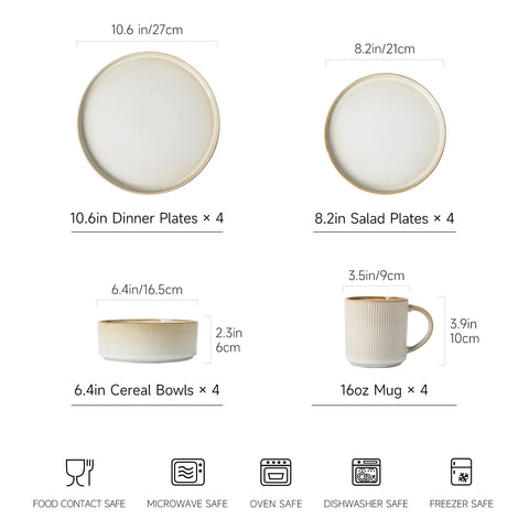 MONITO top view of 10.6-inch dinner plate displaying size and serving surface