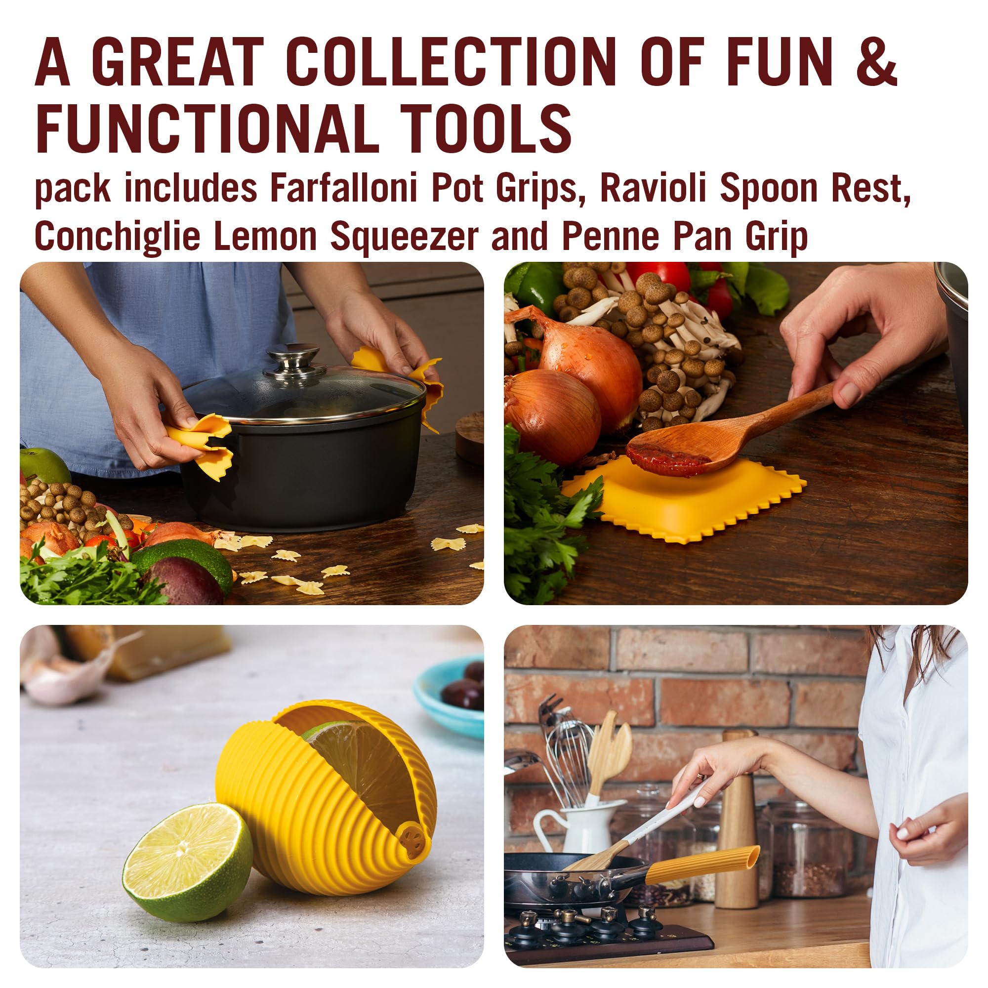 Monkey Business farfalloni pot grips detail providing non-slip hot-pot handling protection