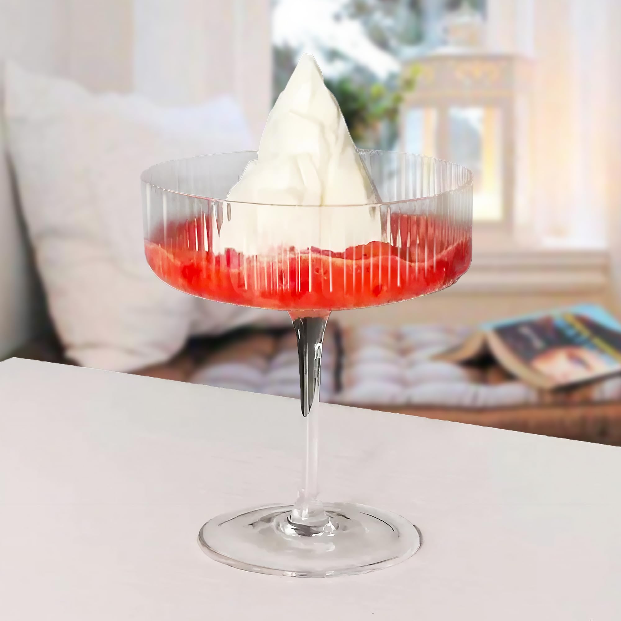 Montex coupe holding an espresso martini showcasing presentation benefit
