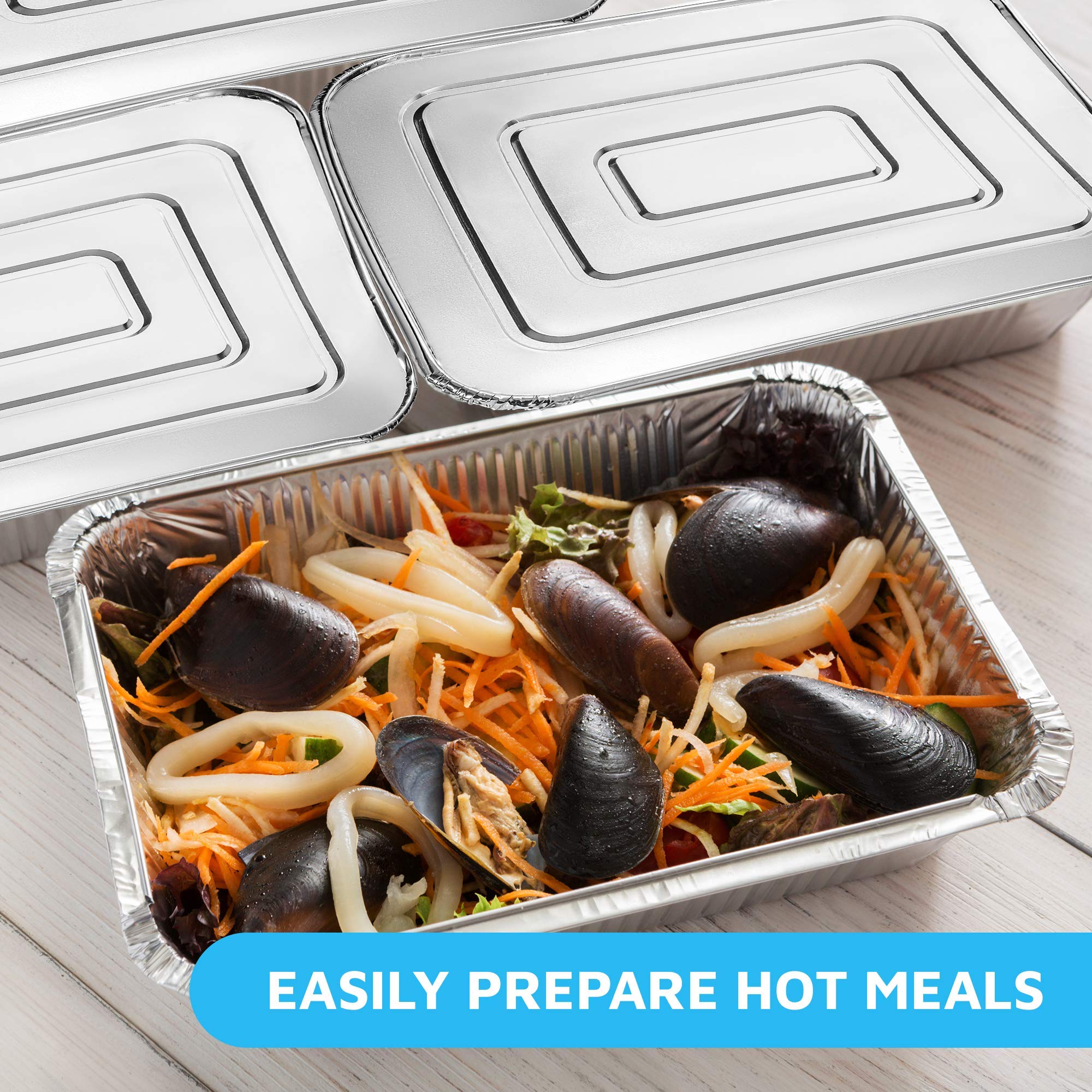 MontoPack pan with baked lasagna showing oven-ready serving benefit