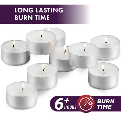 MontoPack tealights arranged on table setting adding warm ambiance to event