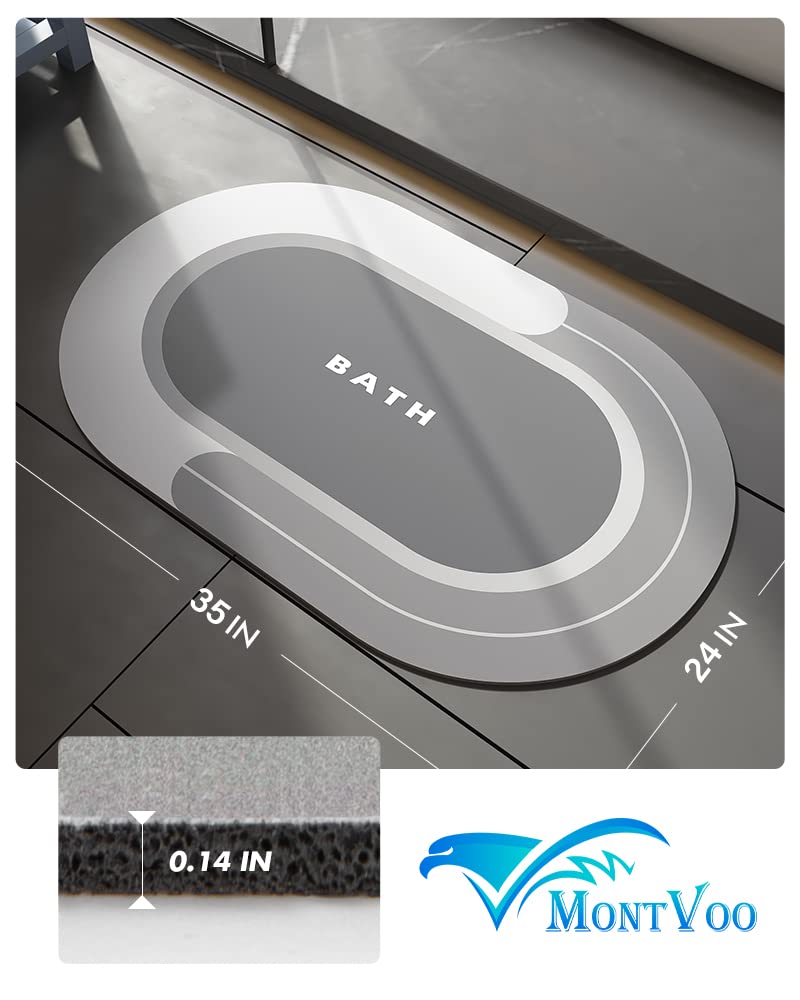 MontVoo grey mat styled in modern bathroom highlighting practical design