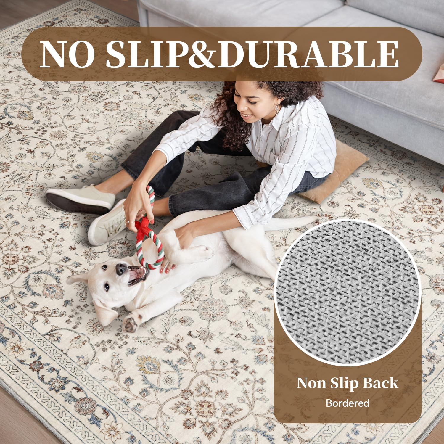 MontVoo rug under coffee table in living room creating warmed atmosphere