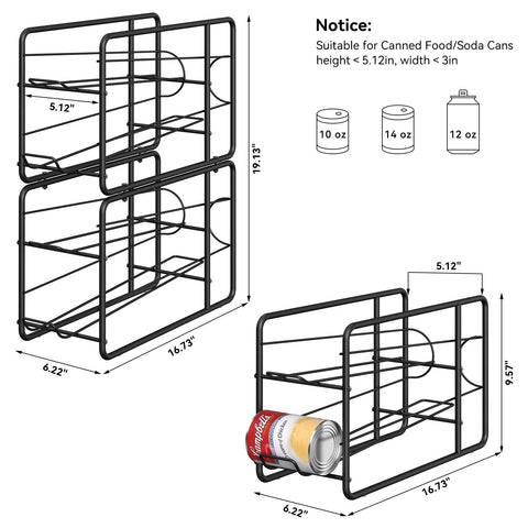 MOOACE top-down view showing can alignment for organized storage