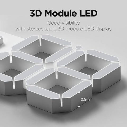 mooas closeup of LED segments showing clear 3D digits and contrast