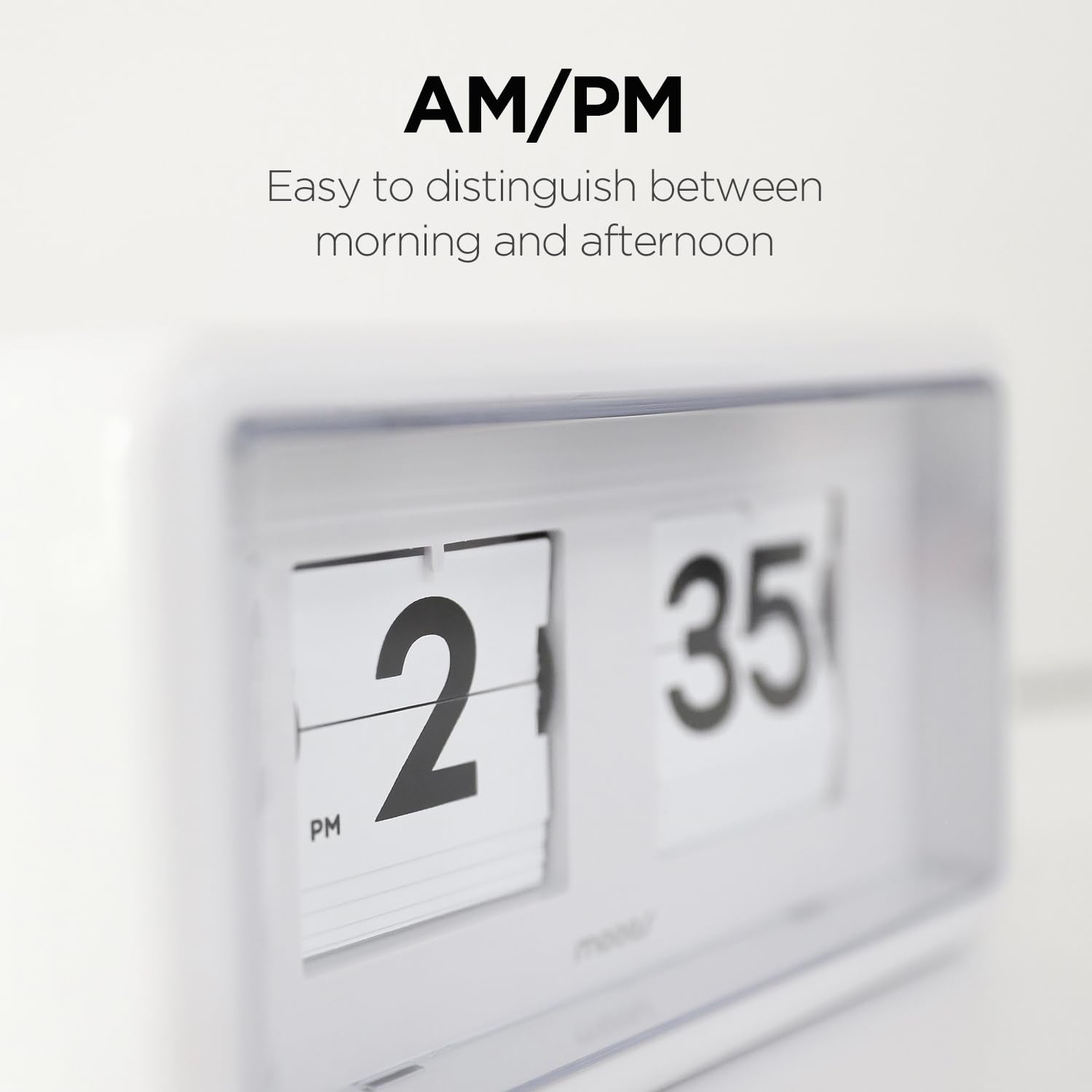 mooas flip clock on desk lifestyle showing decor impact and easy desk placement