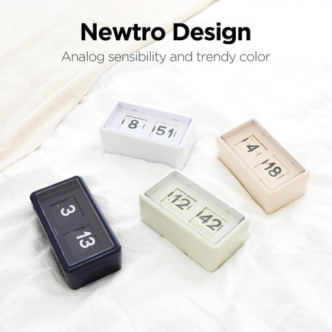 mooas flip clock side profile highlighting slim design and modern-retro appeal