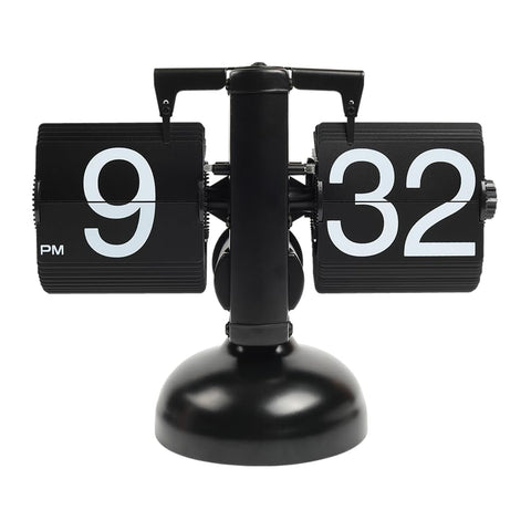 mooas flip desk clock front view showing clear digits and retro look for easy reading