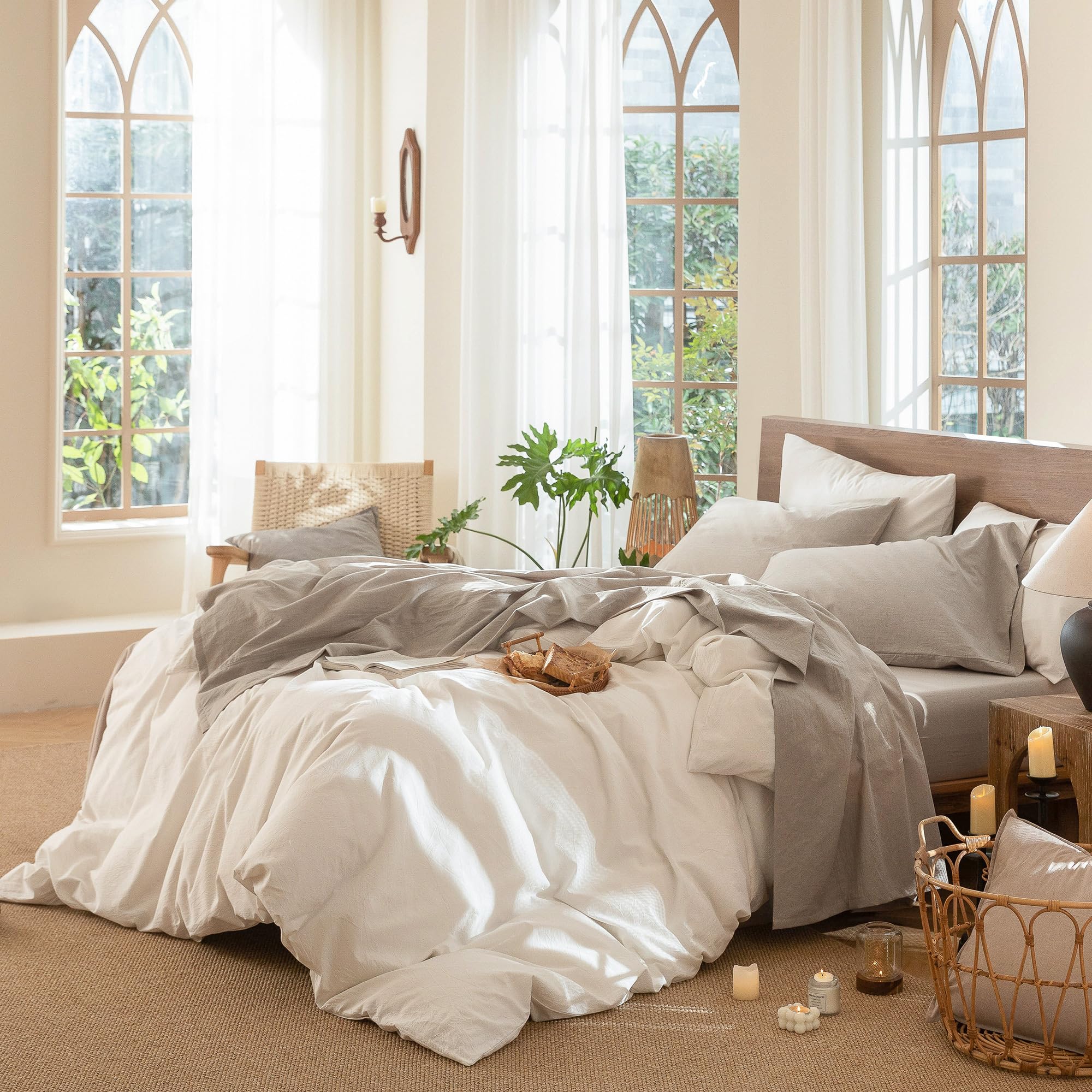 MooMee fabric closeup linen-like texture showing softness and breathability