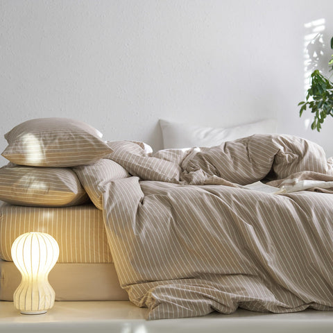 MooMee folded duvet set ready for laundry signaling easy-care convenience