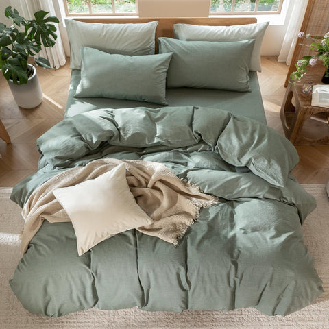 MooMee pillowcase envelope closure showing tidy fit and easy pillow insertion
