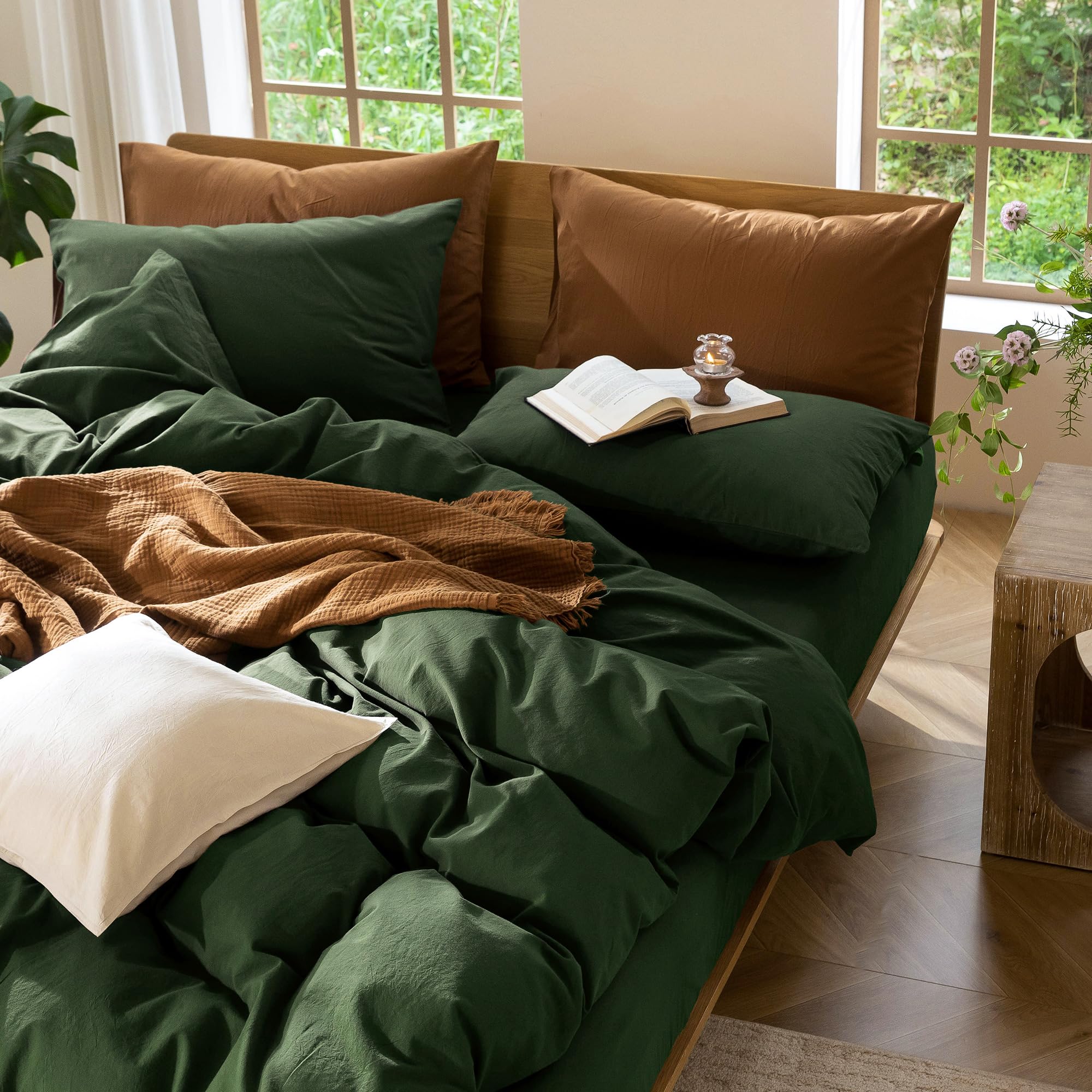 MooMee queen duvet spread on bed displaying full coverage and cozy appeal benefit