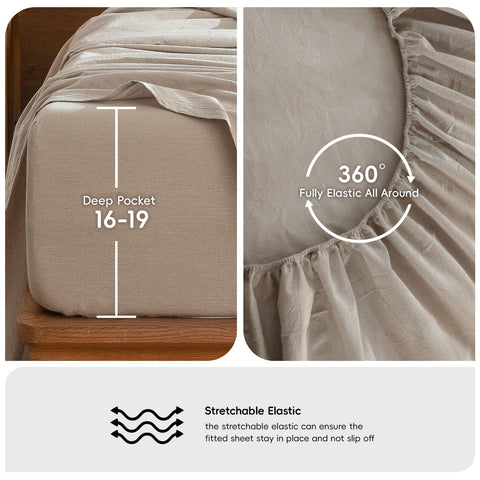 MooMee on mattress showing 19-inch pocket depth demonstrating fit benefit
