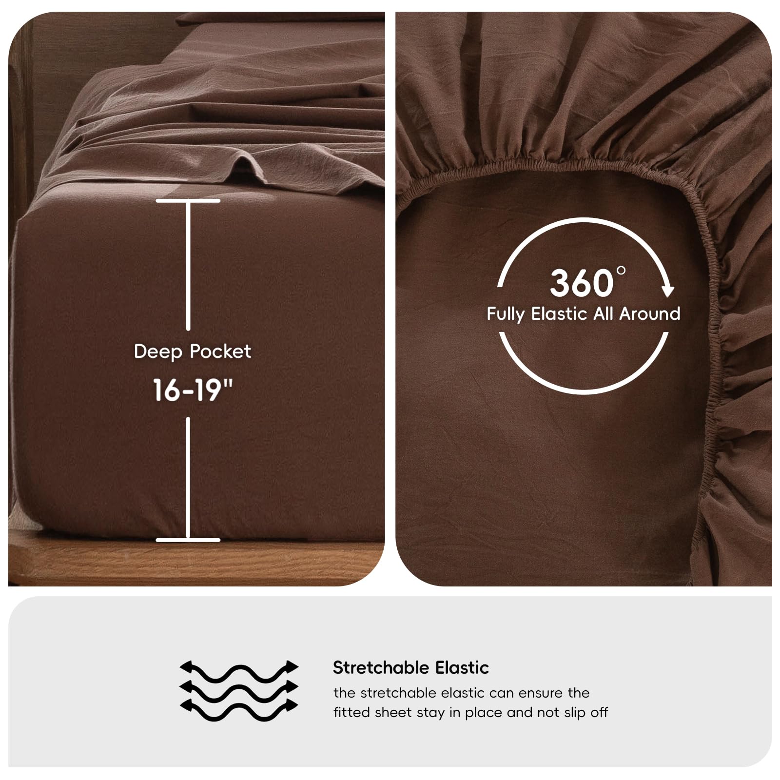 MooMee sheets on queen mattress demonstrating fit and coverage for thicker mattresses
