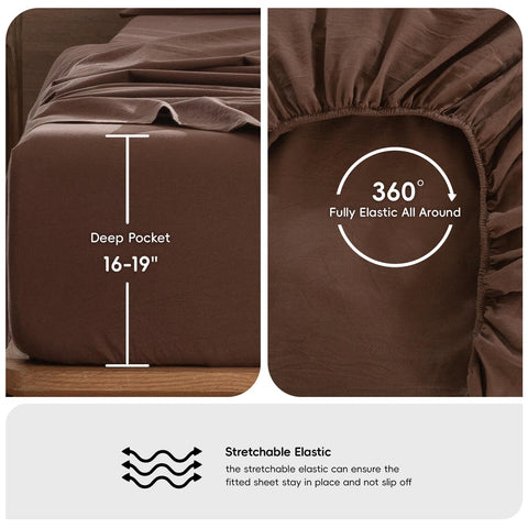 MooMee sheets on queen mattress demonstrating fit and coverage for thicker mattresses