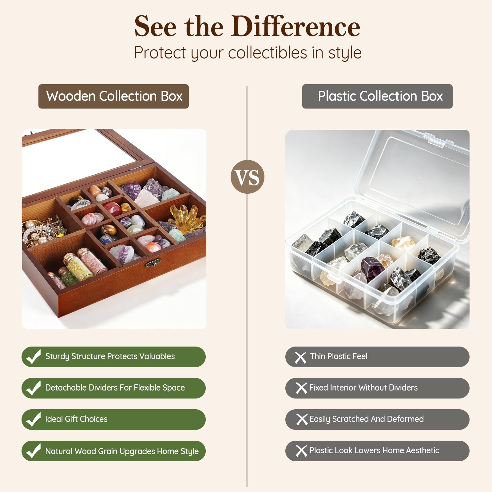 Mooncraftlogy top-down view of compartment layout showing customizable slots for neat organization