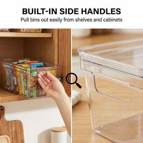 MOONEDGE bin next to a ruler showing 10x6x5 size and scale comparison benefit