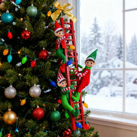 MOONET colorful lights detail on ladder highlighting warm glow and eye-catching sparkle