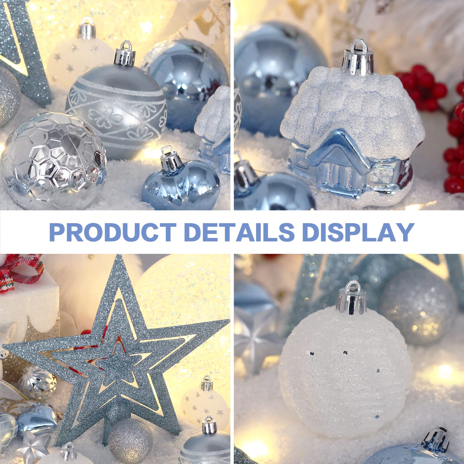 MoonXmas macro of mixed matte, glossy and glitter finishes showing texture and elegant sparkle