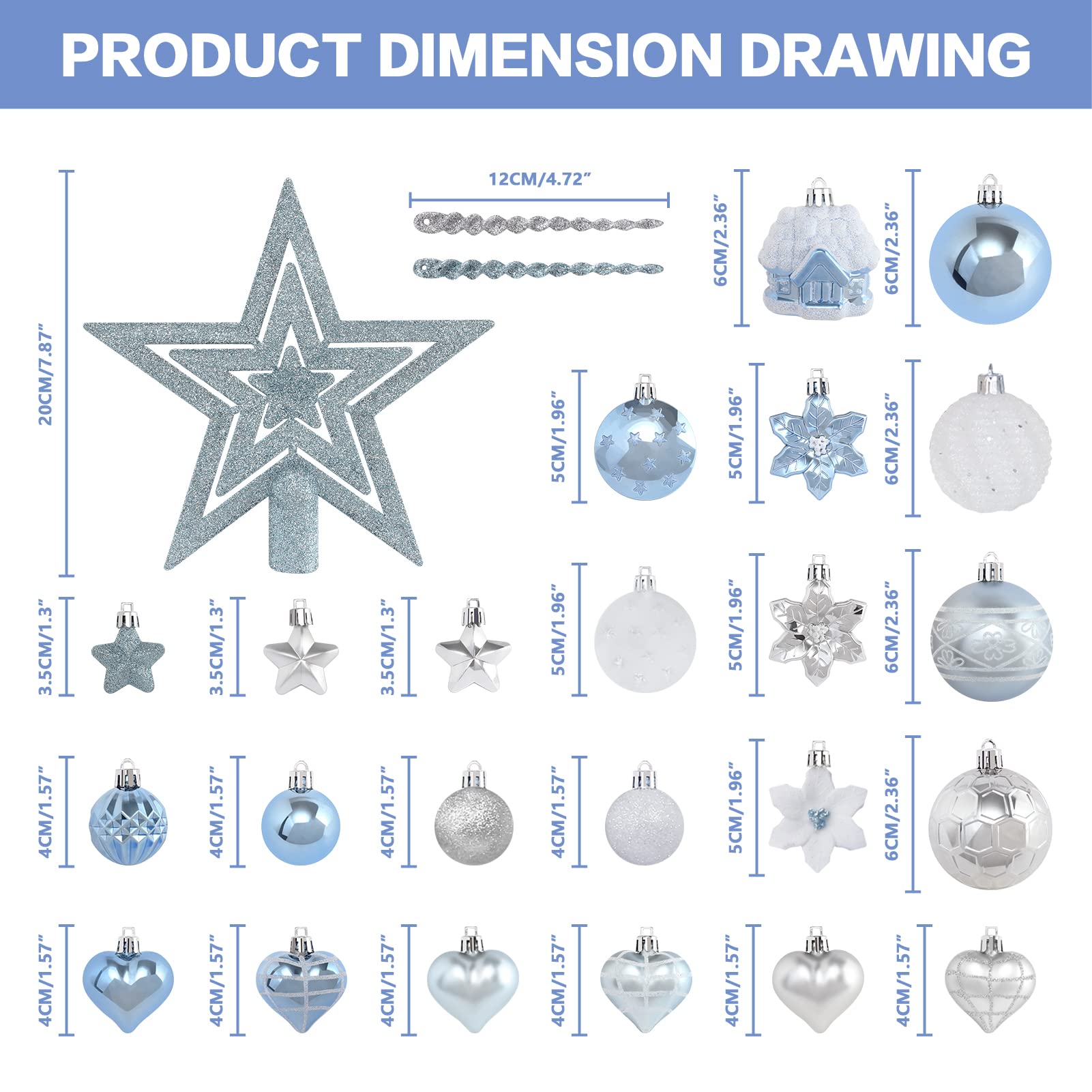 MoonXmas close-up of the star tree topper highlighting durable shatterproof construction