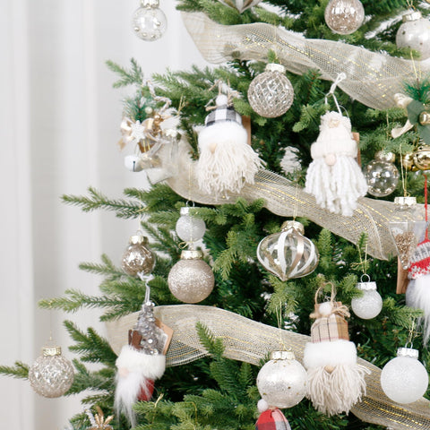 MoonXmas clear and champagne balls reflecting lights for elegant sparkle