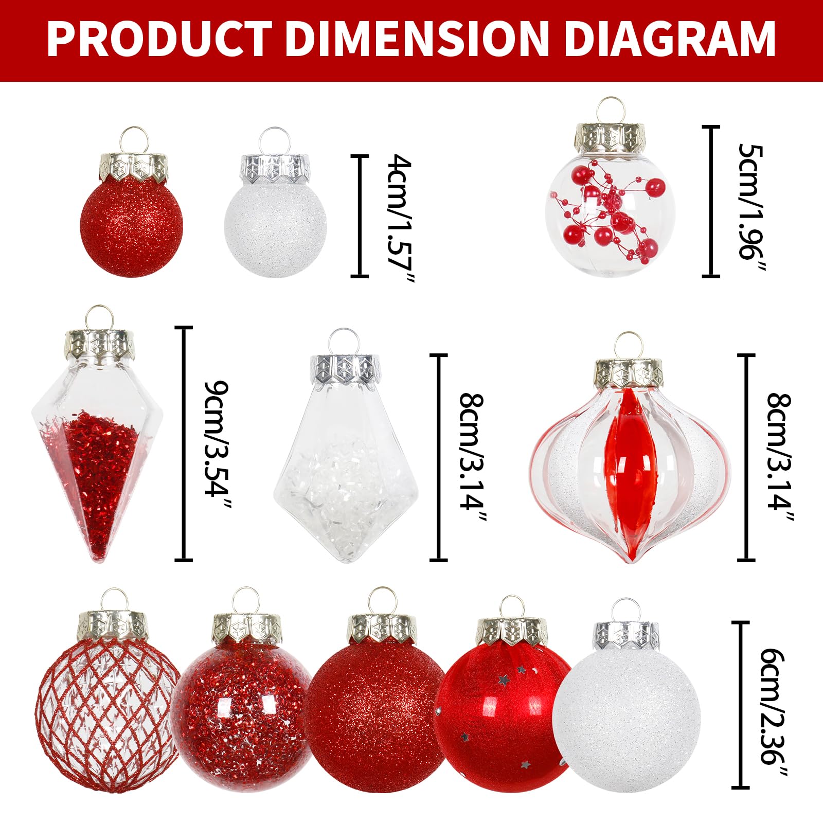 MoonXmas glossy red ornament close-up showing shine and durable surface for long use