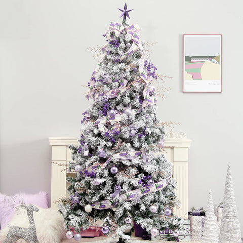 MoonXmas styled living room tree with set installed showing cohesive color scheme benefit: ready-made decor