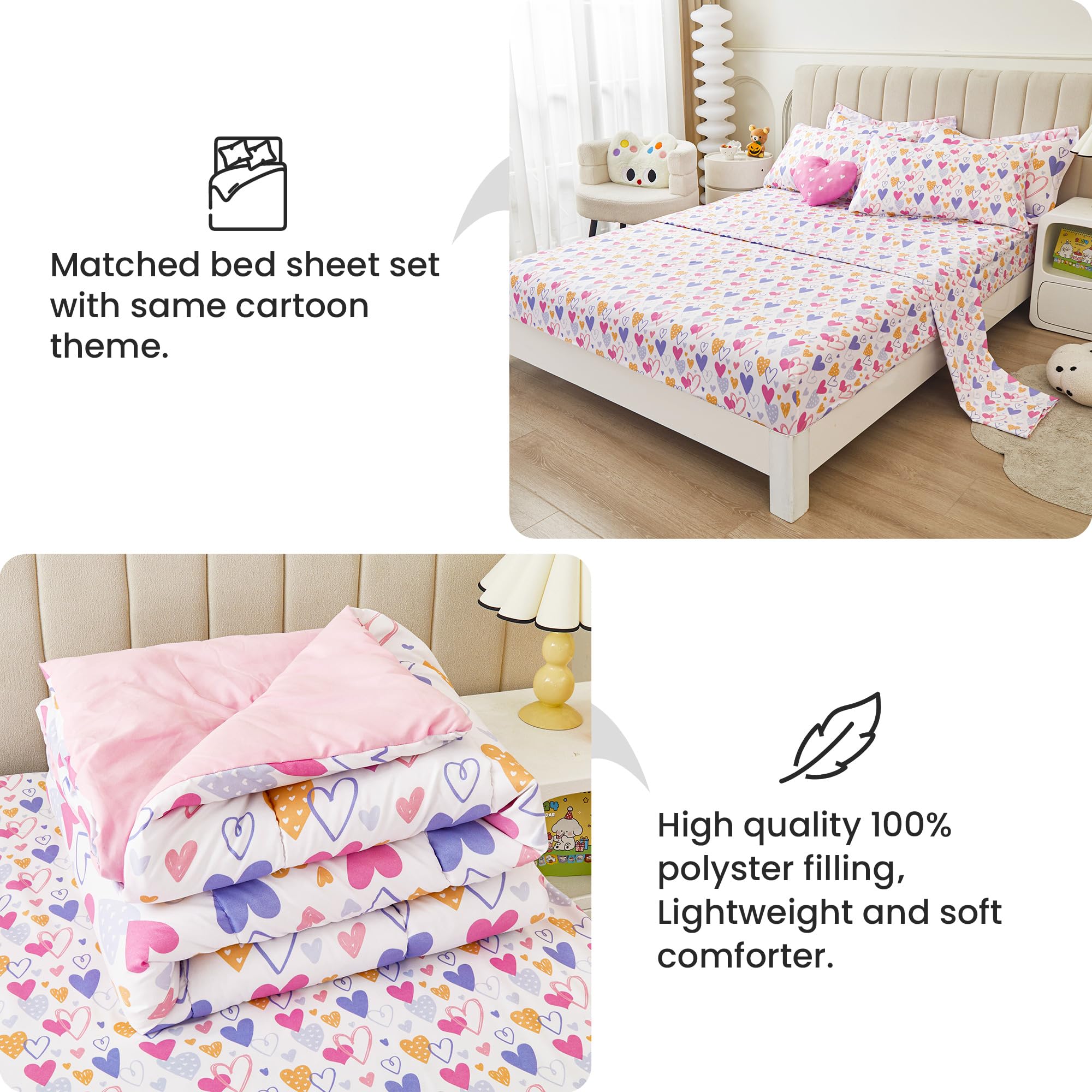 Mooreeke comforter reverse solid pink showing reversible styling benefit