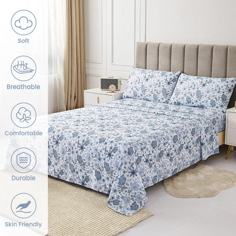 Mooreeke deep-pocket fitted sheet edge showing elastic for secure mattress fit benefit