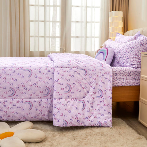 Mooreeke reverse solid purple comforter showing reversible styling and versatile decor benefit