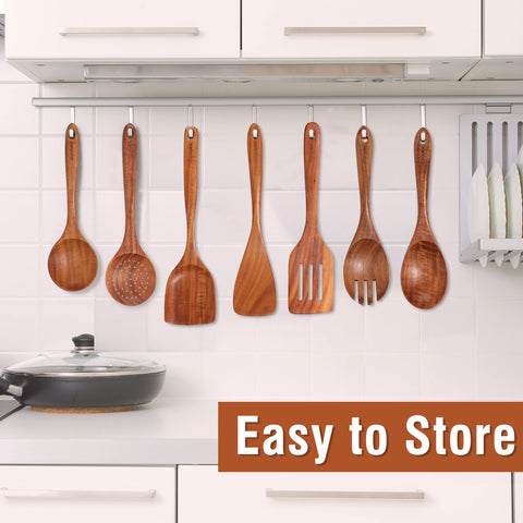 Mooues spoon flipping food in saucepan, protects nonstick pans