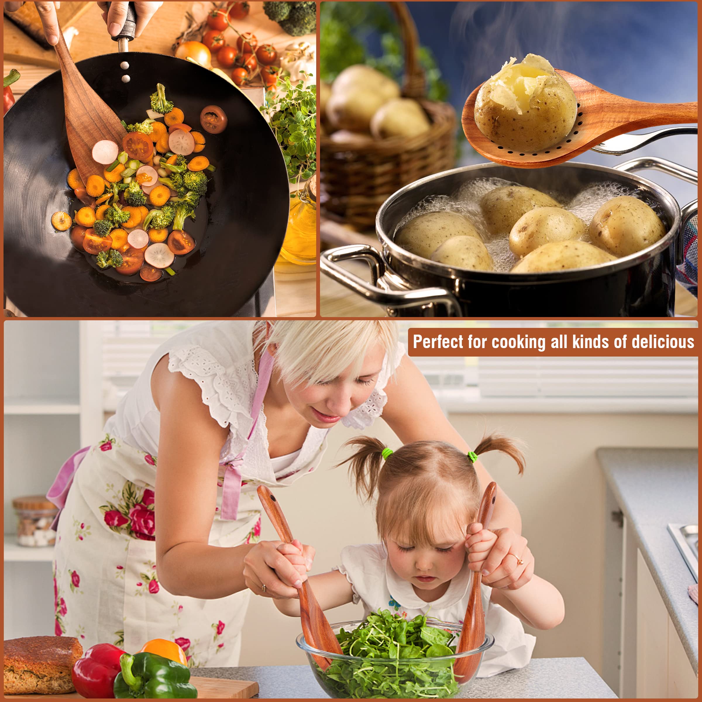 Mooues utensils beside common kitchen tools, shows correct scale