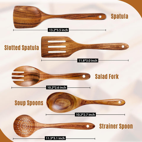 Mooues utensils held in hand to show scale and comfortable long-handle grip